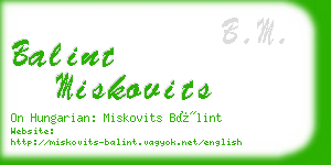 balint miskovits business card